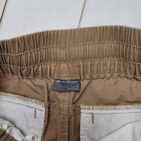 Eddie Bauer pull on articulated knee tan ripstop pants straight leg gorpcore - Picture 4 of 9